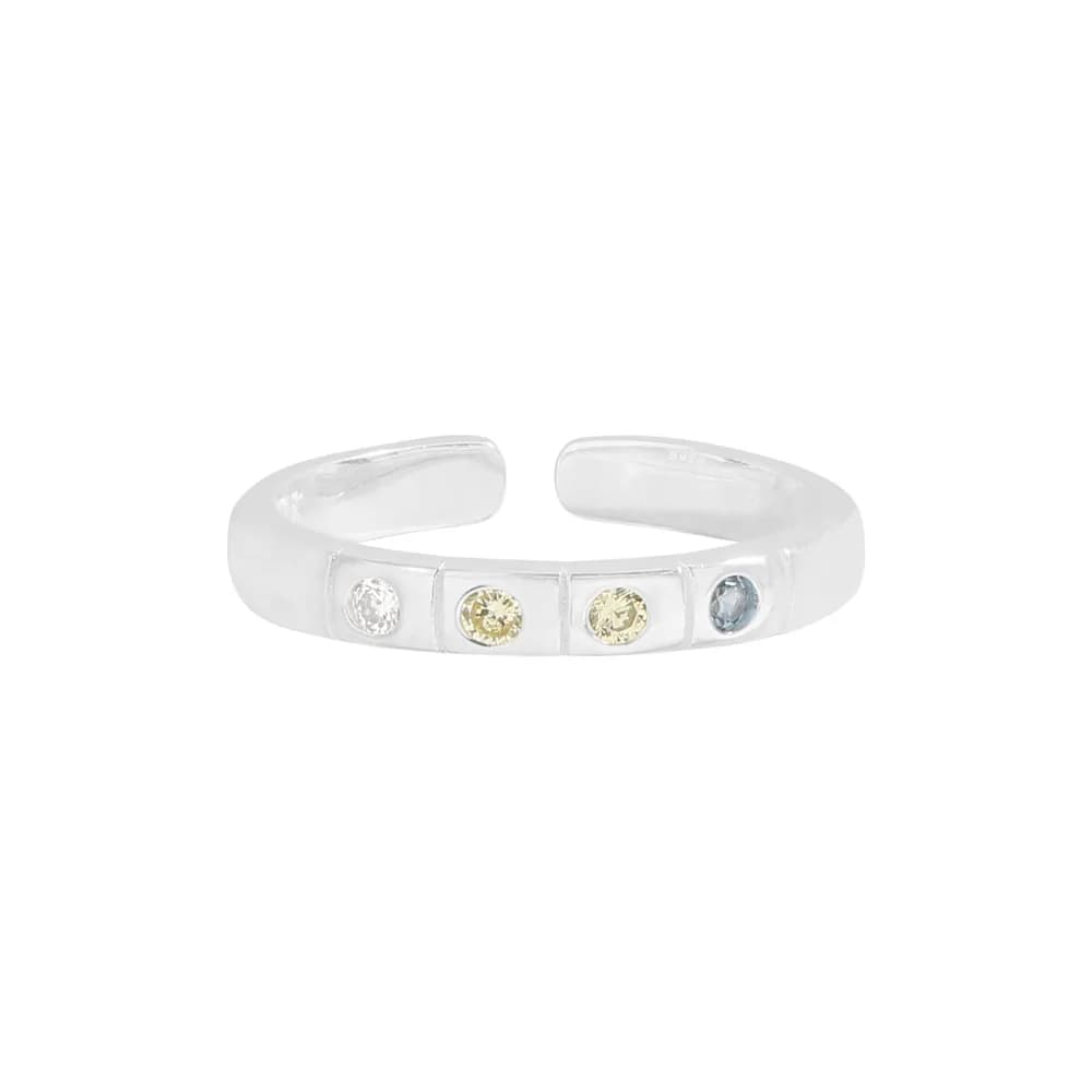 Bezel Gemstone Ring in Silver — Sterling silver