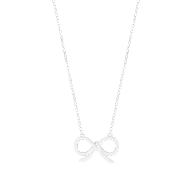 Infinity Bow Pendant Necklace in Silver — Sterling silver