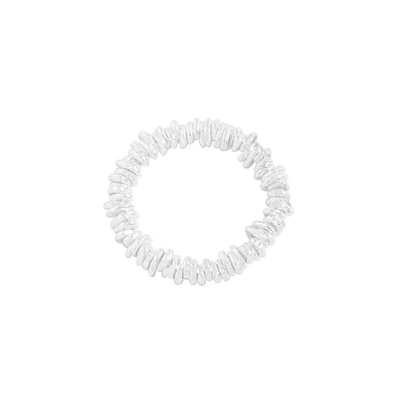 Hammered Disc Ring in Silver — Sterling silver