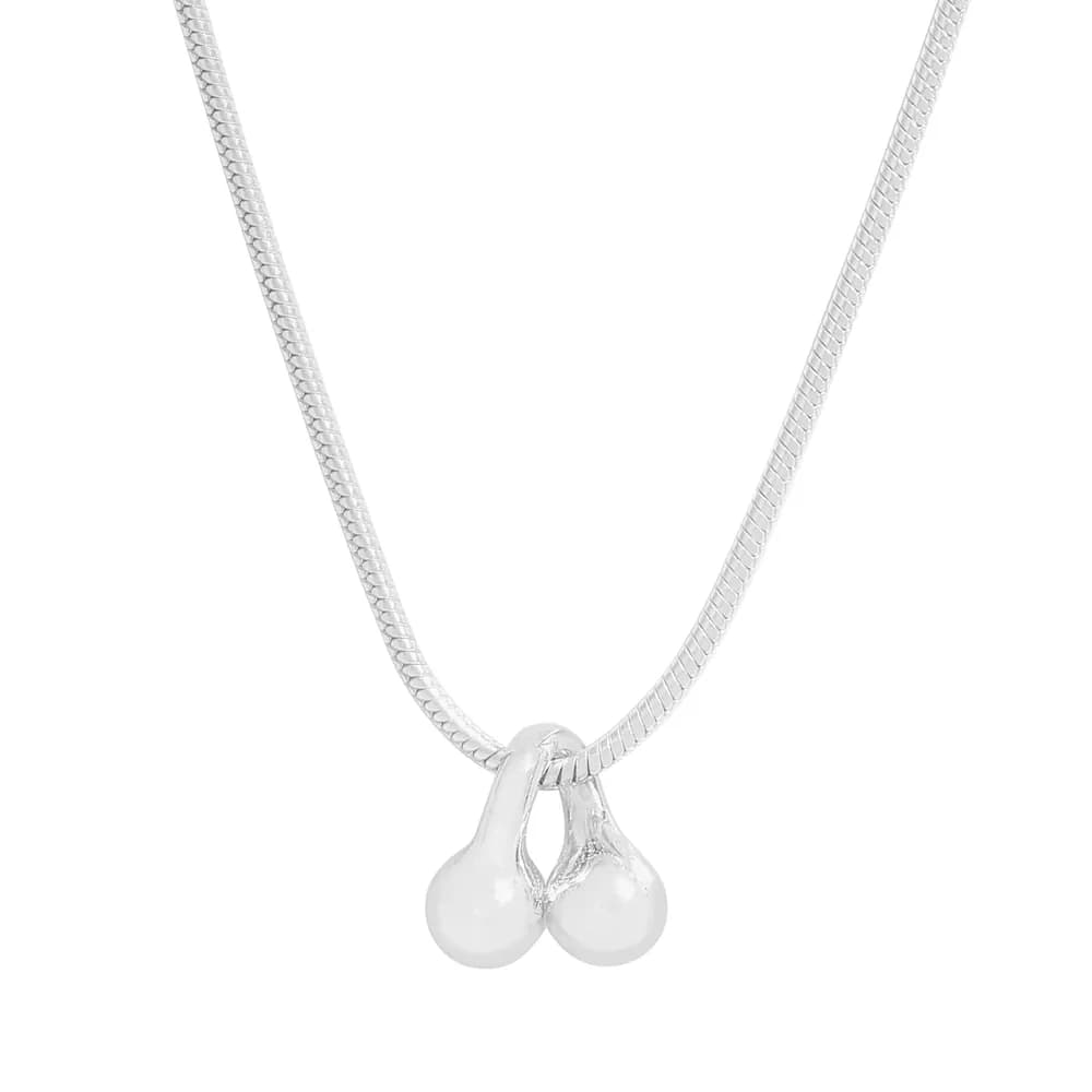 Pearl Duo Pendant in Silver — Sterling silver