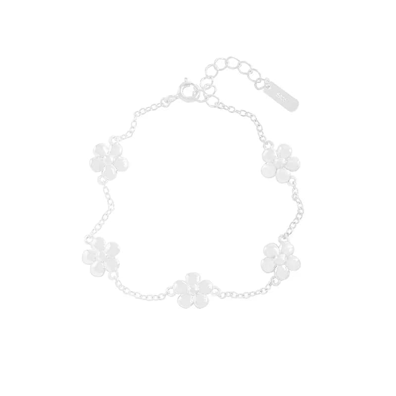 Flower Charm Bracelet in Silver — Sterling silver