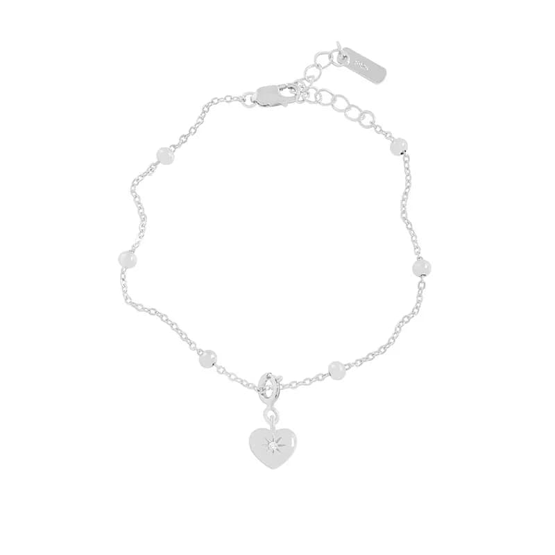Heart Pendant Charm Bracelet in Heart Charm — Sterling silver