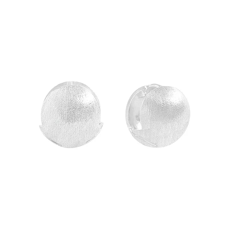 Textured Disc Earrings in Silver — Sterling silver