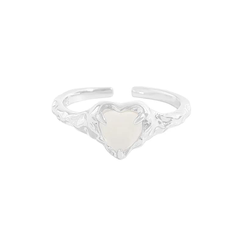 Heart Filigree Ring in Platinum — Sterling silver