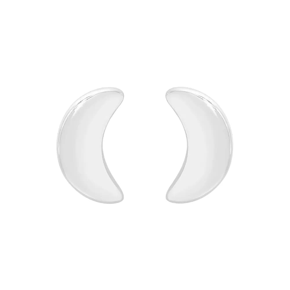 Crescent Arc Earrings in Silver — Sterling silver