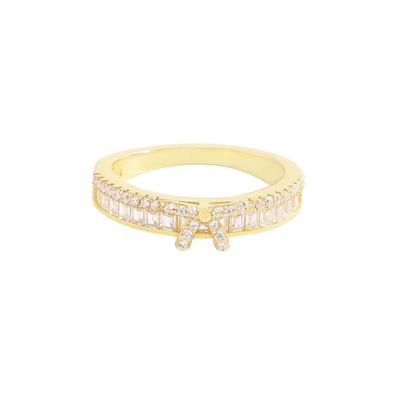 Pavé Bow Ring in Gold — Sterling silver