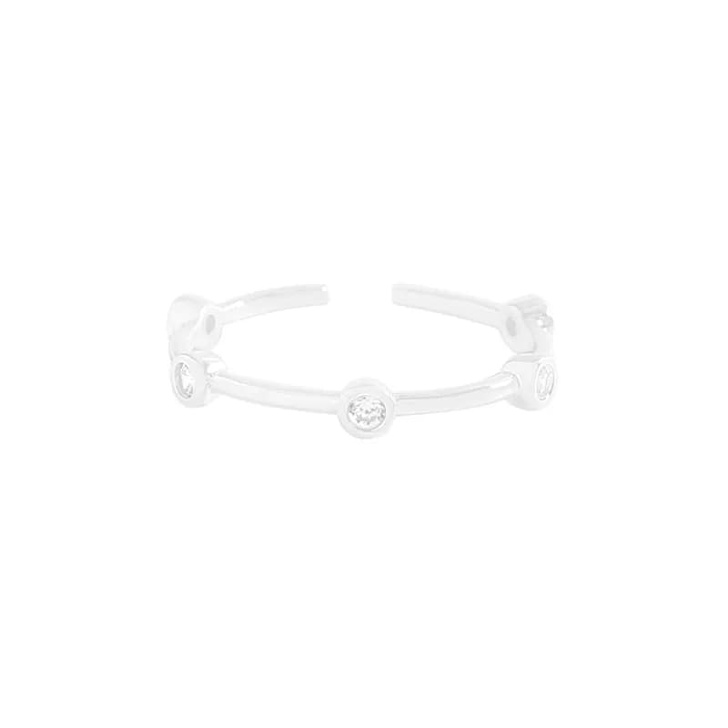 Bezel Stone Ring in White — Sterling silver