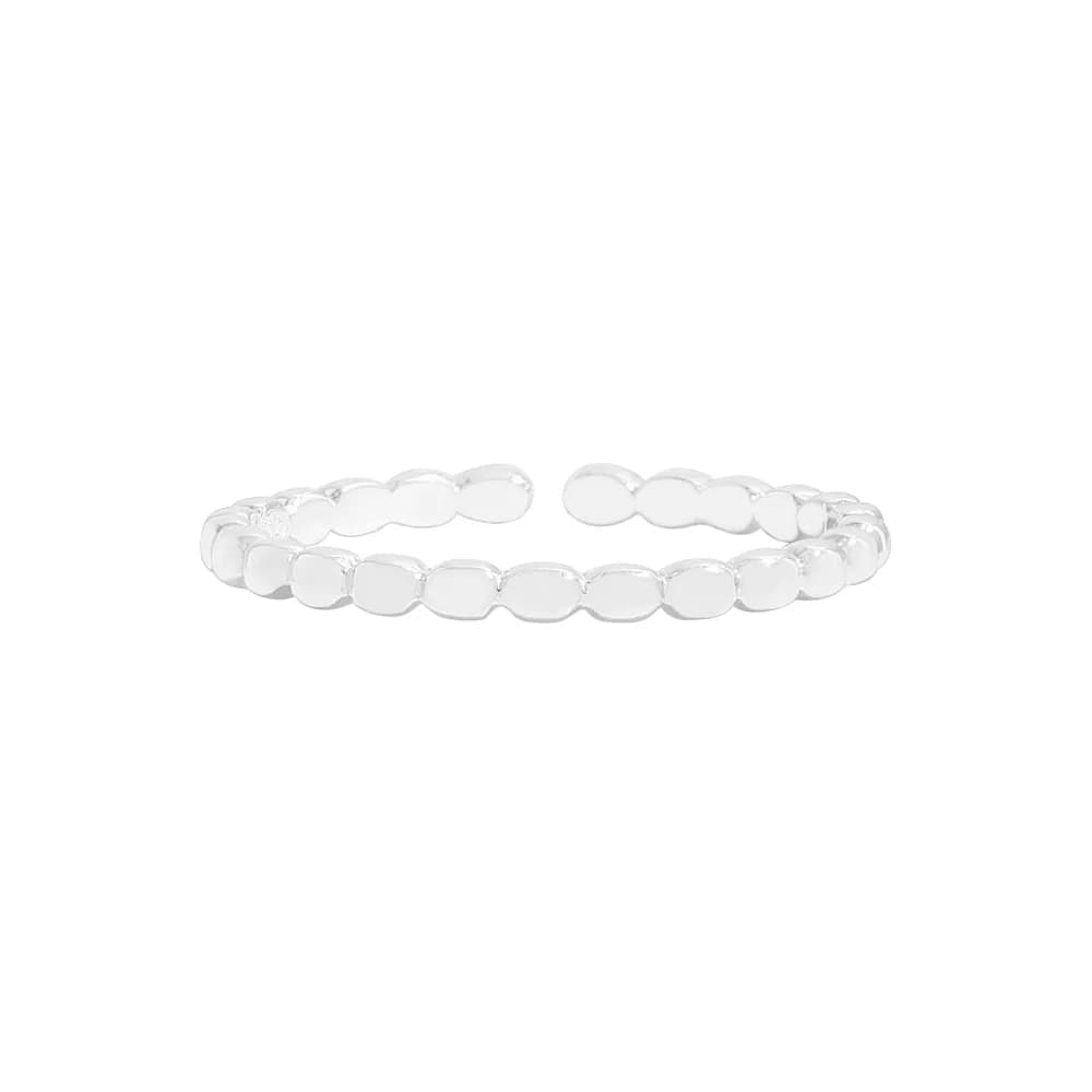 Oval Bead Ring in Silver — Sterling silver