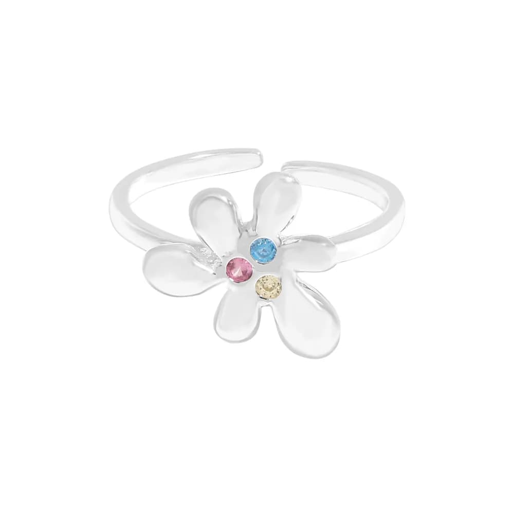 Five Petal Ring in Silver — Sterling silver