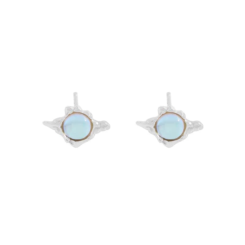 Opal Wing Stud Earrings in Platinum — Sterling silver