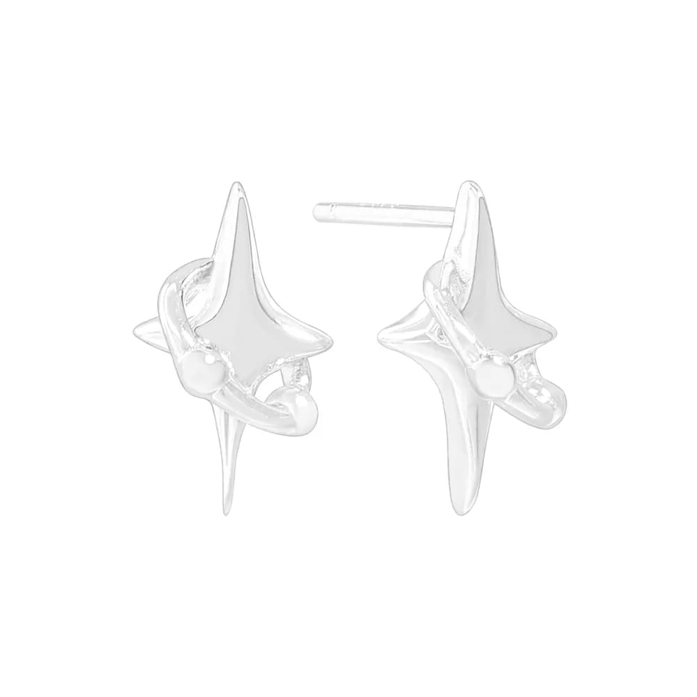 Starburst Stud Earrings in Silver — Sterling silver