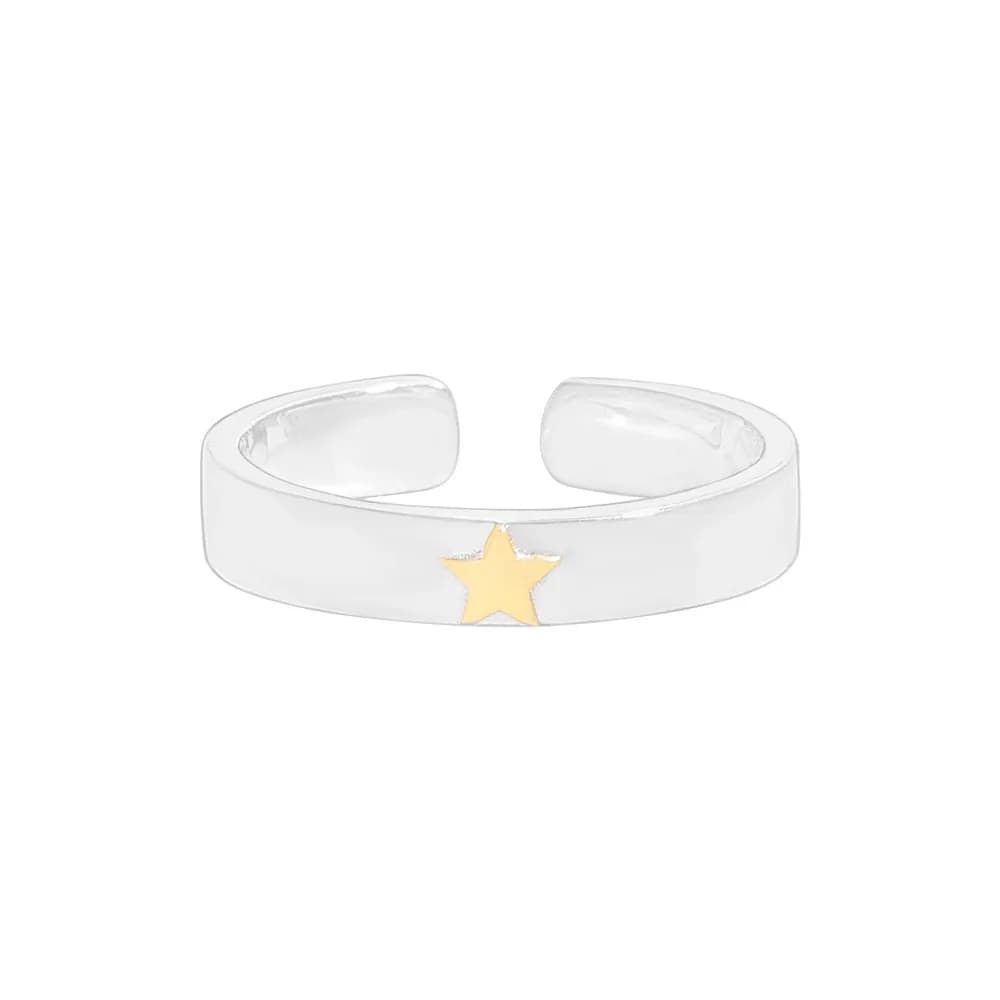 Star Accent Ring in Gold — Sterling silver
