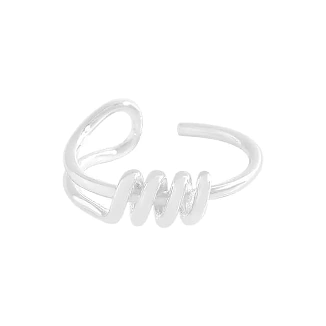 Coiled Spiral Ring in Silver — Sterling silver