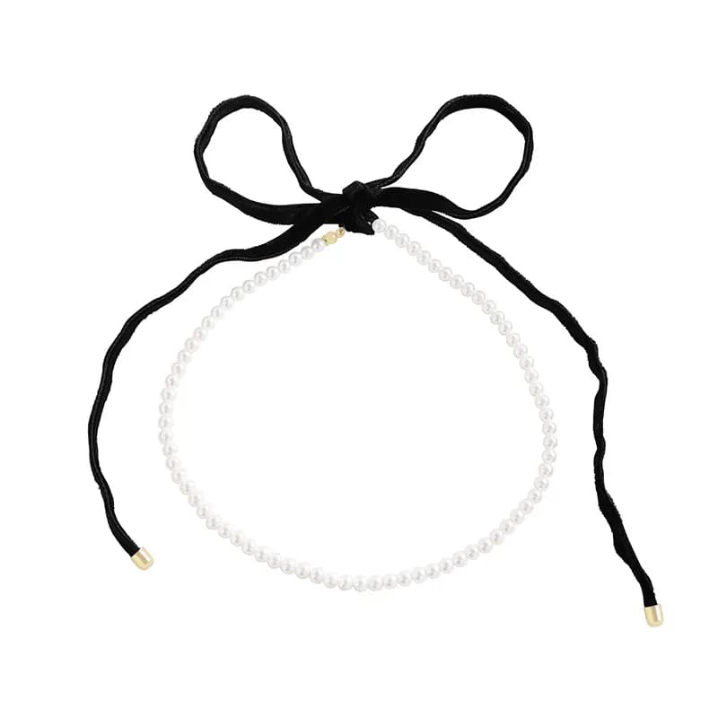 Pearl Bead Necklace in Gold — Sterling silver