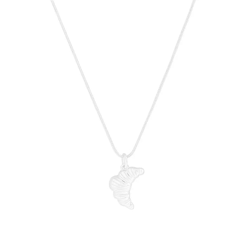 Crescent Moon Pendant Necklace in Silver — Sterling silver