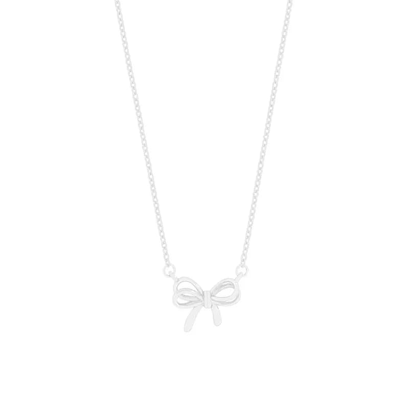 Bow Pendant Necklace in Silver — Sterling silver