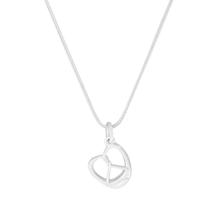Open Heart Pendant in Silver — Sterling silver