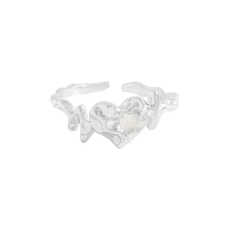 Melted Silver Ring in Platinum — Sterling silver