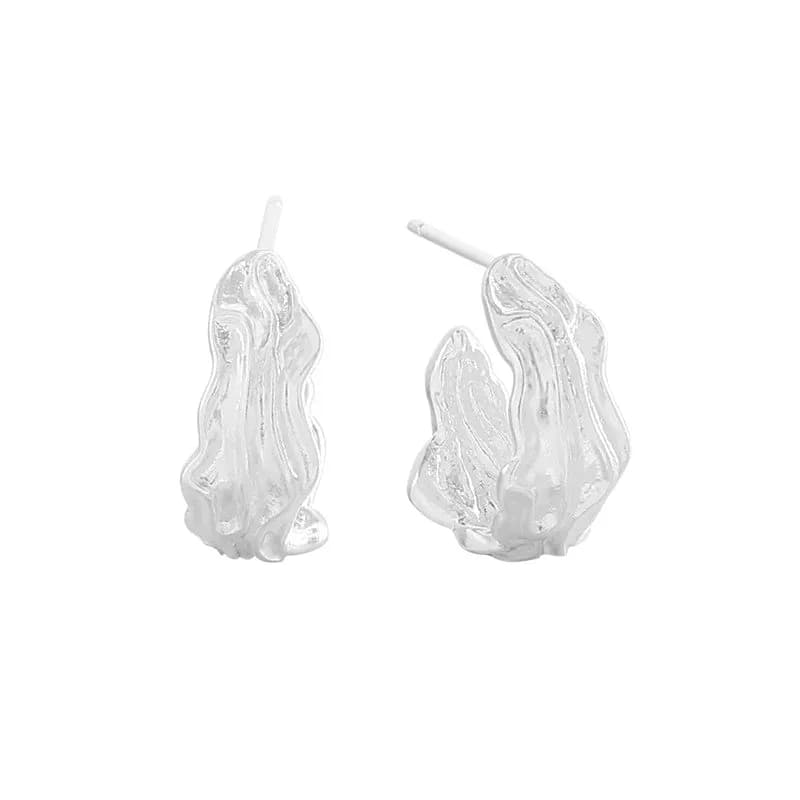 Liquid Silver Blob Earrings in Silver — Sterling silver