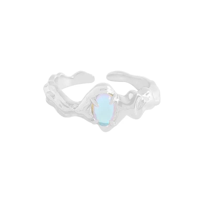 Opal Claw Ring in Platinum — Sterling silver