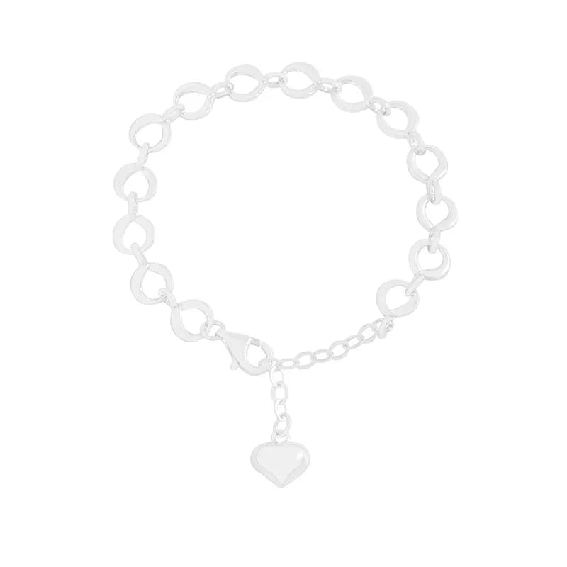 Circle Link Bracelet in Silver — Sterling silver