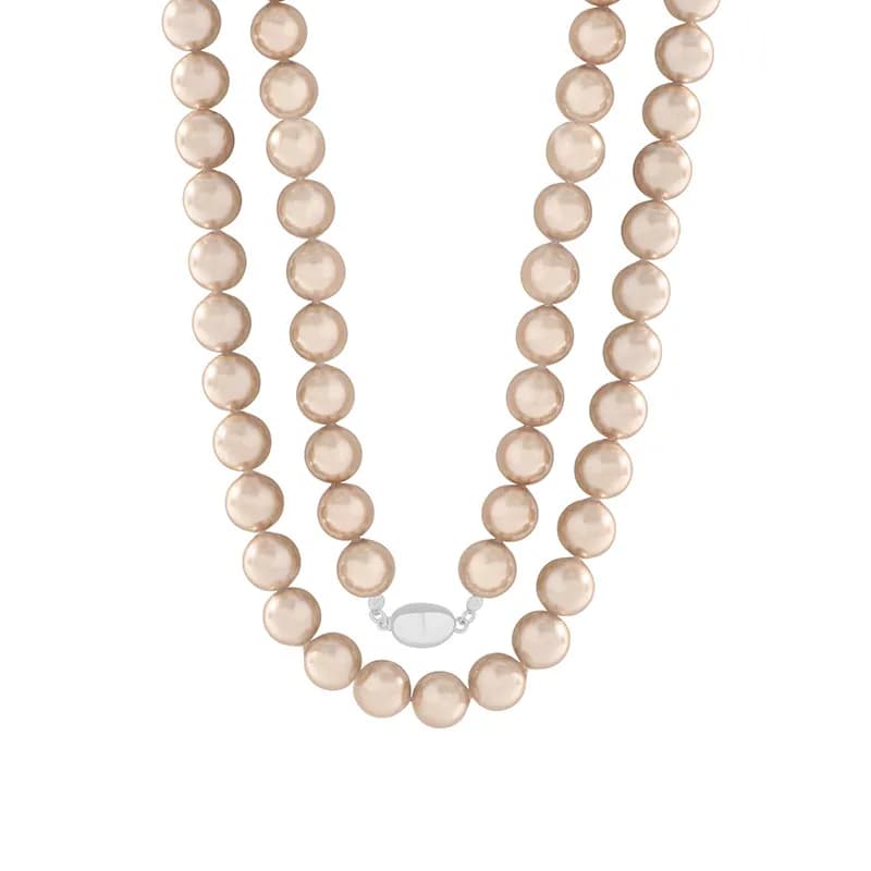 Blush Pearl Necklace in Platinum — Sterling silver