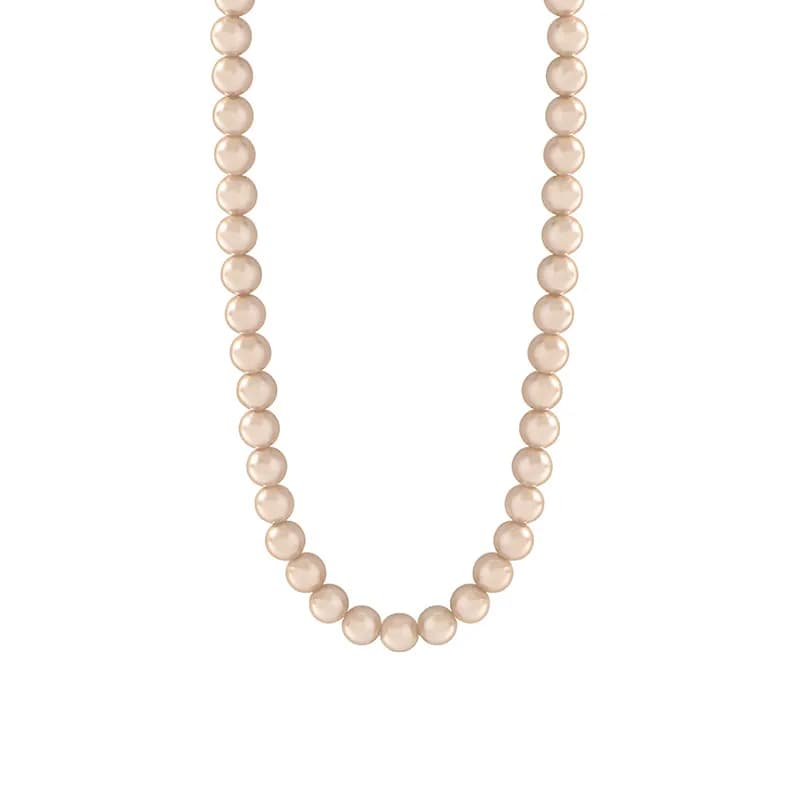 Champagne Pearl Bead Necklace in 4mm — Sterling silver