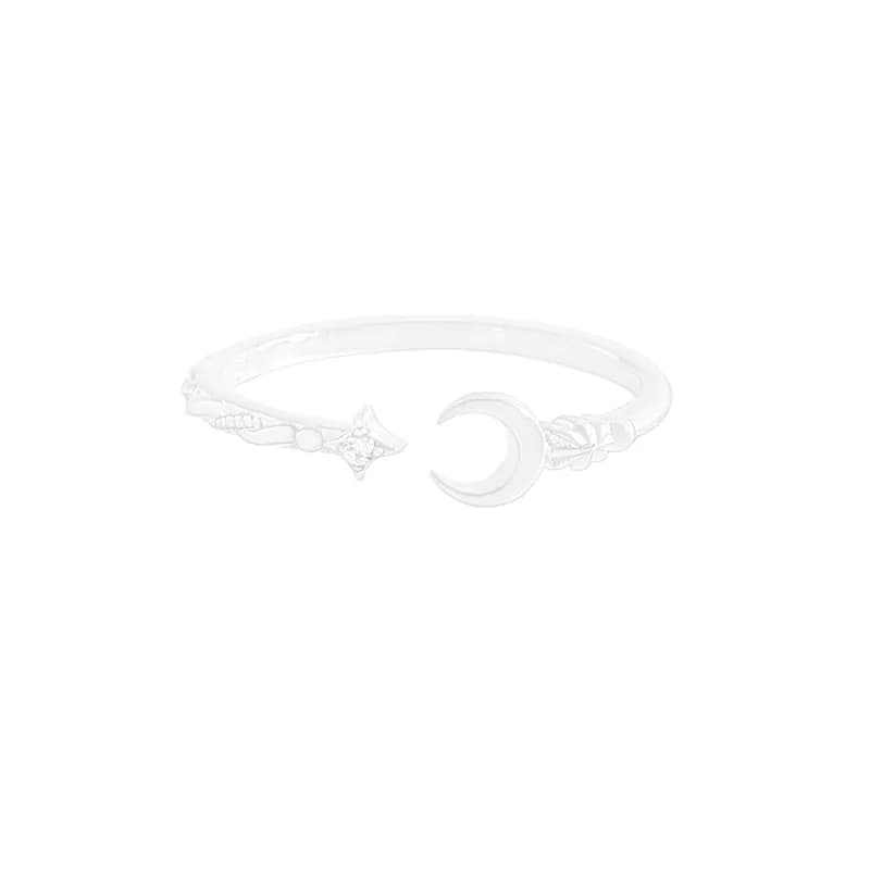 Crescent Moon Ring in White — Sterling silver