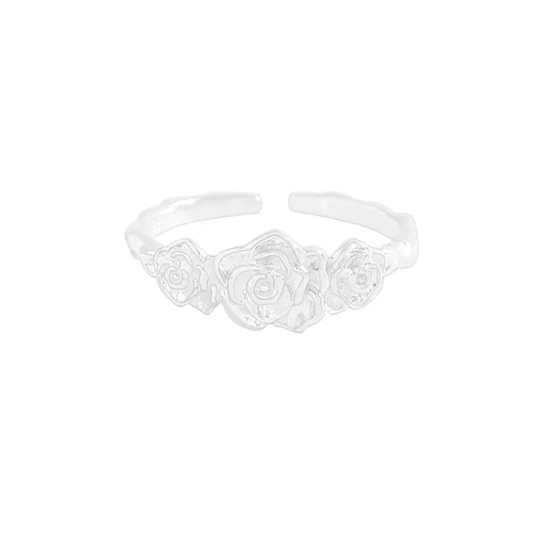 Rose Cluster Ring in Silver — Sterling silver