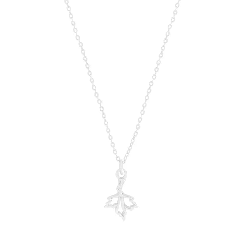 Leaf Pendant Necklace in Silver — Sterling silver