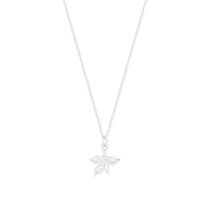 Maple Leaf Pendant Necklace in Silver — Sterling silver