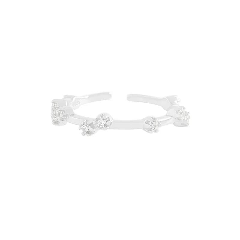 Three-Cluster Bypass Ring in Silver — Sterling silver