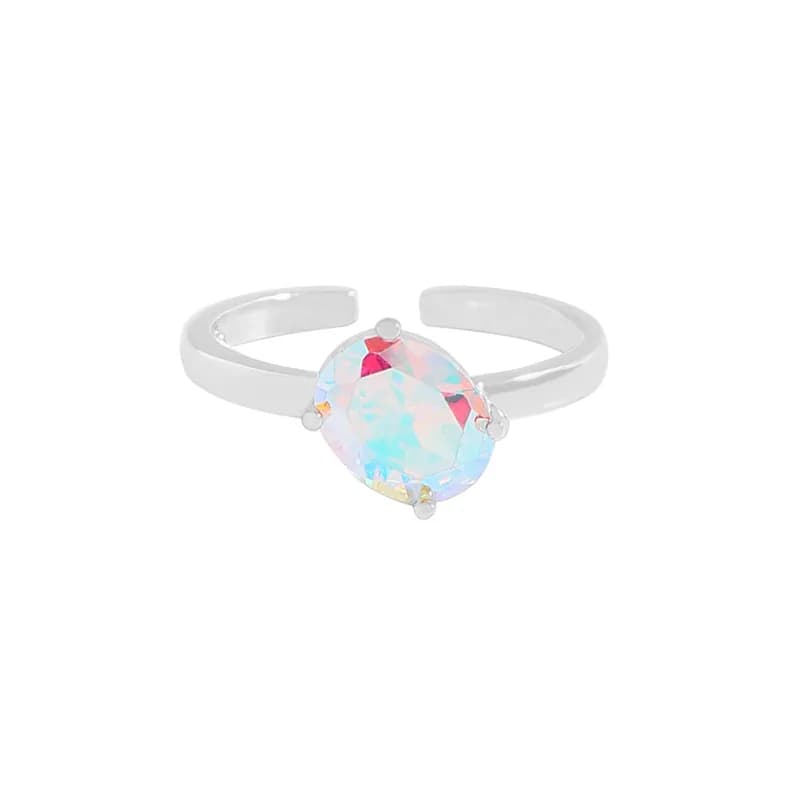 Oval Opal Studs in Platinum One — Sterling silver