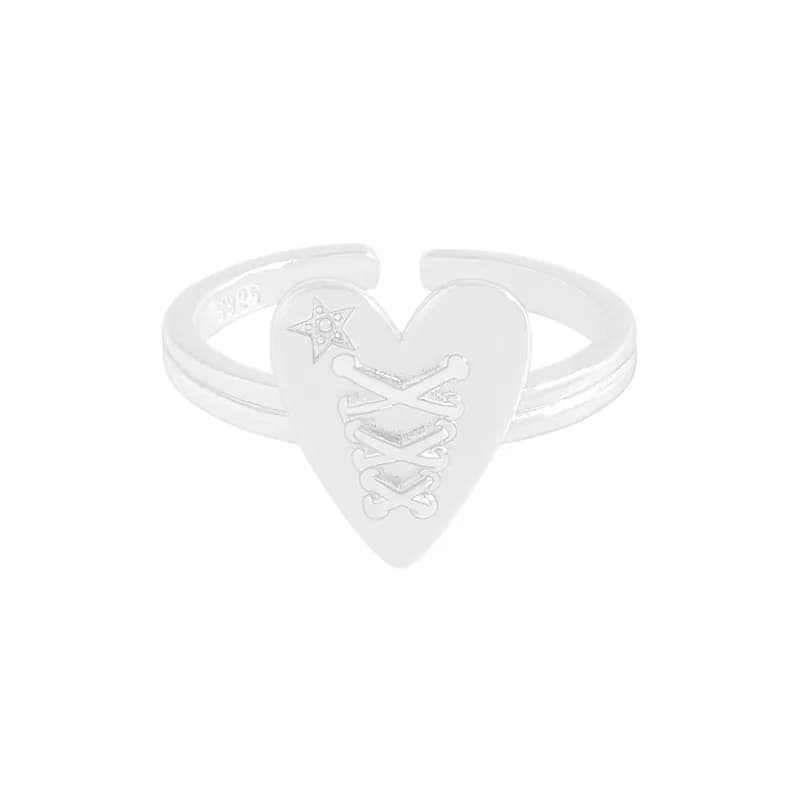 Heart Lattice Ring in Silver — Sterling silver