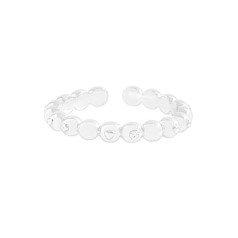 Heart Cutout Disc Ring in Silver — Sterling silver