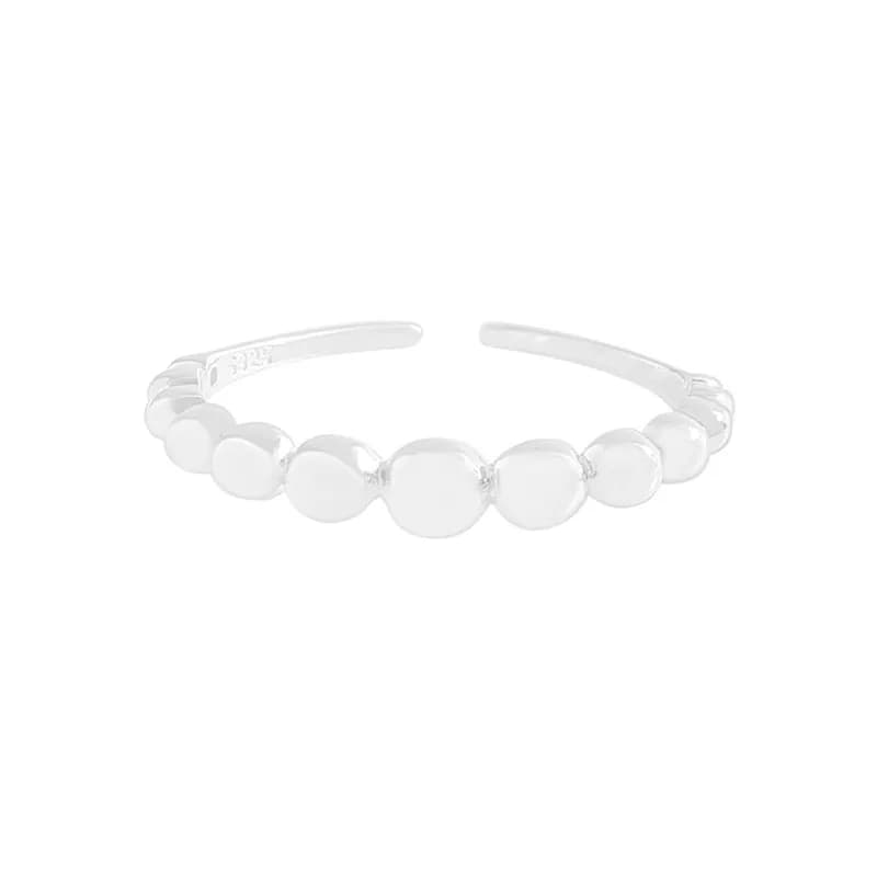 Bead Circle Ring in Silver — Sterling silver