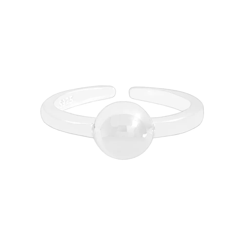 Sphere Bead Ring in Silver — Sterling silver