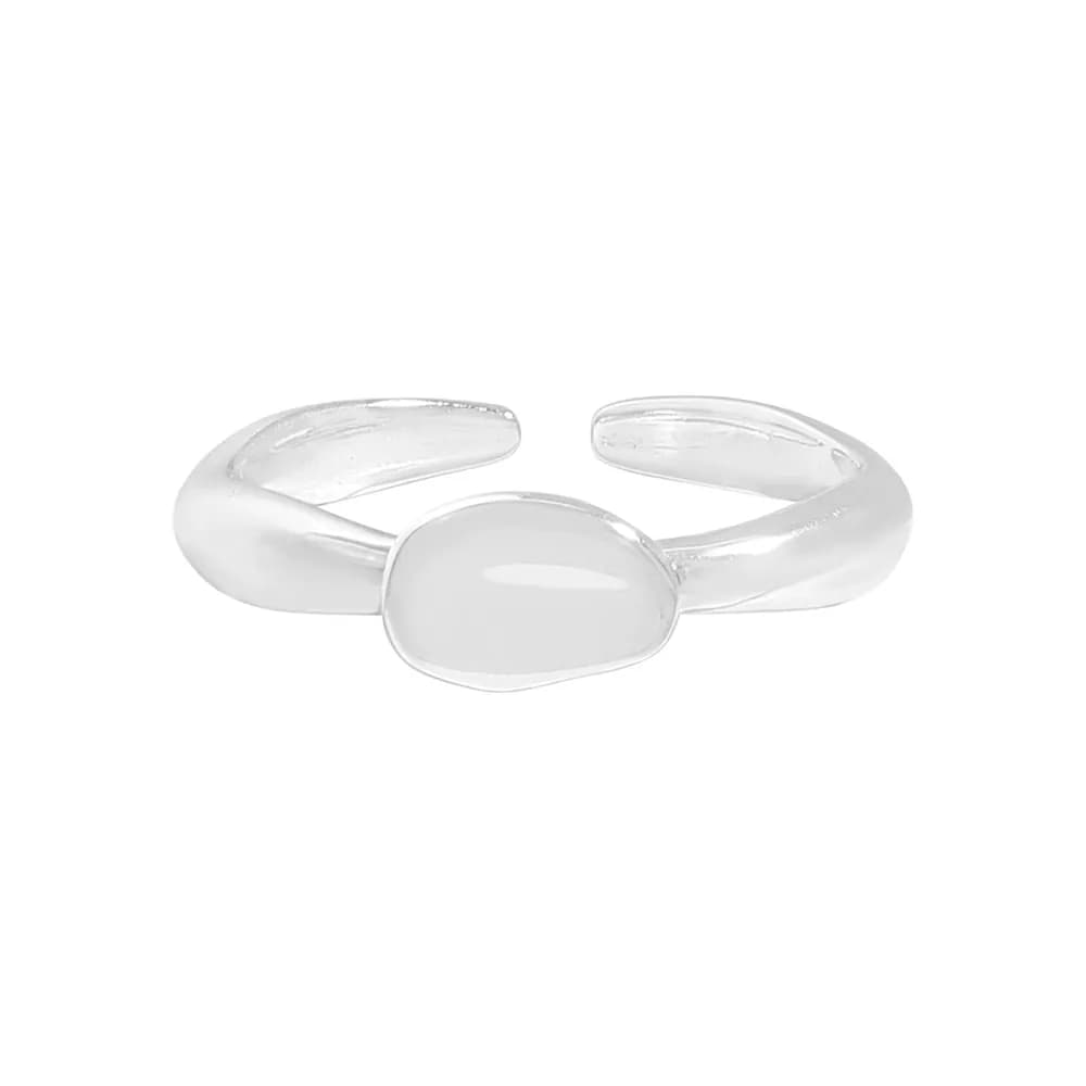 Oval Cabochon Ring in Silver — Sterling silver