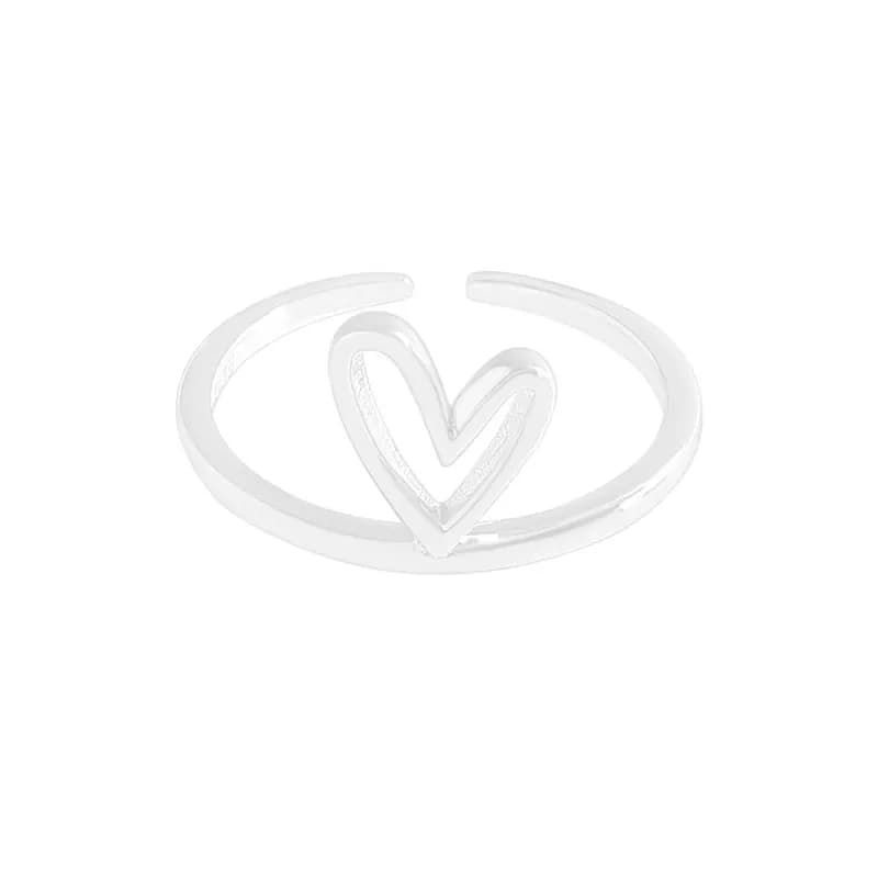 Heart Open Ring in Silver — Sterling silver