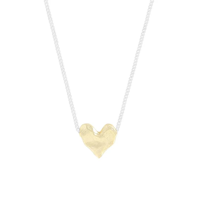 Heart Pendant Necklace in Gold — Sterling silver