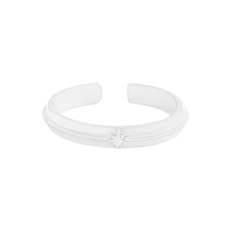 Starburst Double Band Ring in Silver — Sterling silver