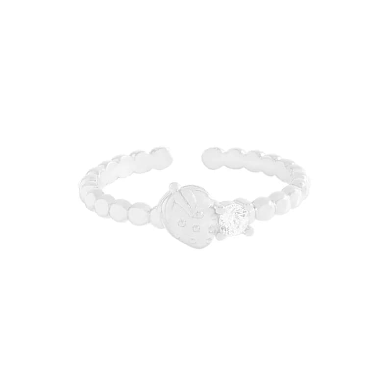 Beaded Planet Ring in Silver — Sterling silver