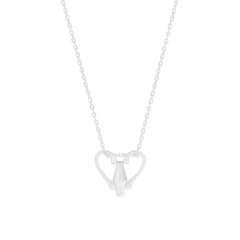 Vessel Heart Pendant Necklace in Silver — Sterling silver