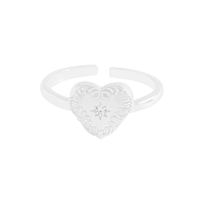 Heart Filigree Ring in Silver — Sterling silver