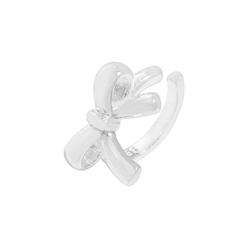 Ribbon Bow Earrings in Silver — Sterling silver