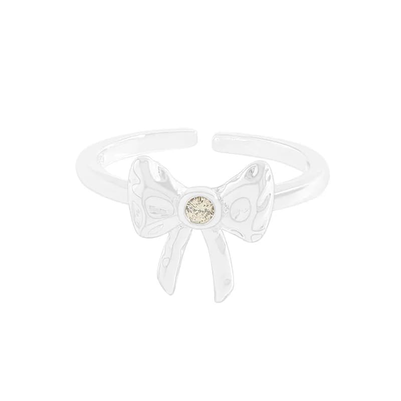 Bow Enamel Ring in Gold — Sterling silver