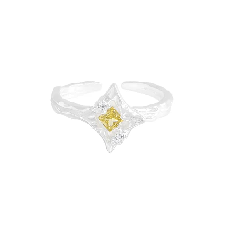 Starburst Enamel Ring in Gold — Sterling silver