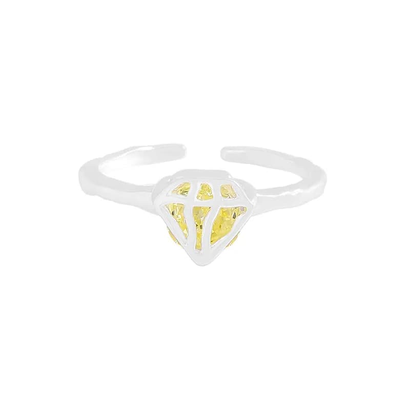 Diamond Lattice Ring in Gold — Sterling silver