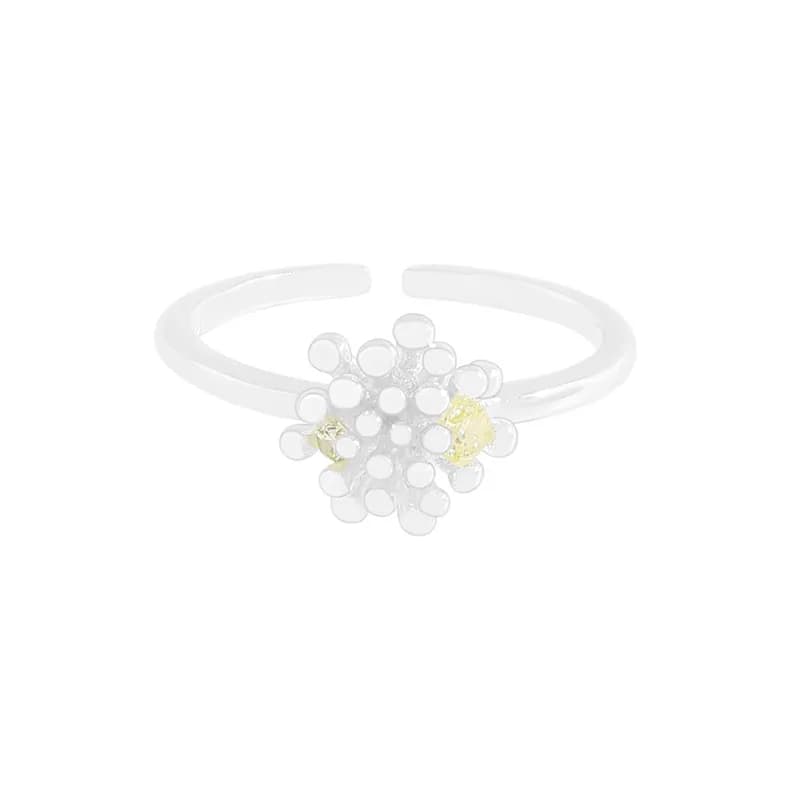 Daisy Cluster Ring in Gold Olive Yellow — Sterling silver