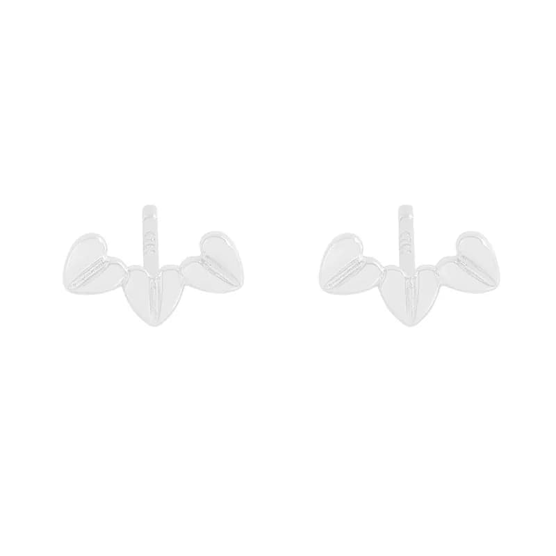 Three-Petal Cluster Earrings in Silver — Sterling silver